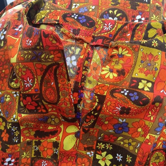 Small True Vintage 1970s Floral Patchwork Sleeveless Tunic Dress Boho Handmade - Picture 7 of 7